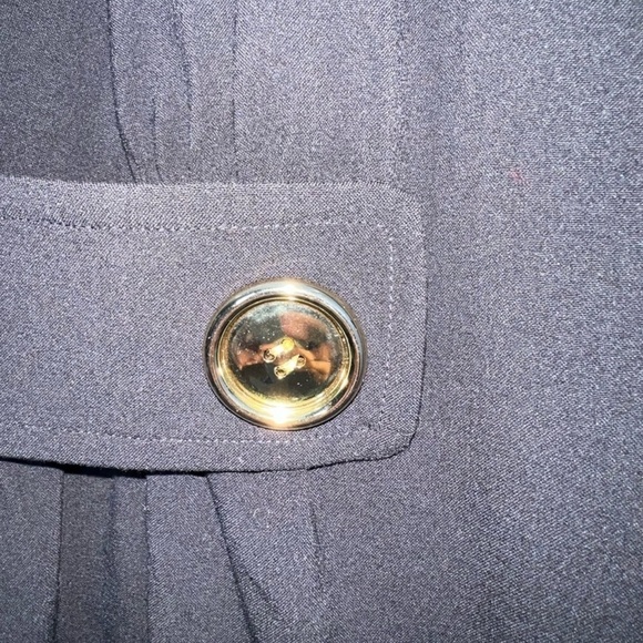 Cache Belted Dress 6 Black Sheath Button Design Sleeveless Gold Formal Office - Picture 9 of 11